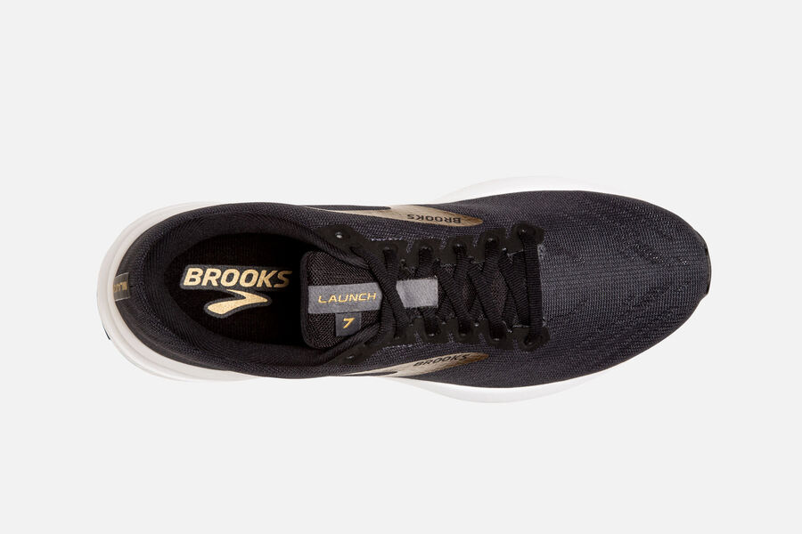 Brooks Launch 7 Road Running Shoes Mens Black/Gold 236197-ZVS